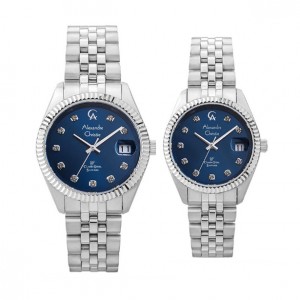 Alexandre Christie AC 5013 Silver Blue Couple